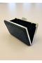 Black Crystal Stone Chain Handle Women's Evening Dress Bag - 4