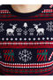Esvab • Modern & Distinctive Zero Roba Collar Christmas Themed Men's Knitwear Sweater - 4