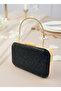 Black Color Crystal Stone Women's Evening Dress Bag - 2