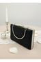 Black Color Crystal Stone Chain Handle Women's Evening Dress Bag - 4