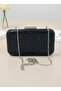 Black Color Crystal Stone Women's Evening Dress Bag - 2