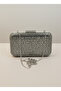 Platinum Color Crystal Stone Women's Evening Dress Bag - 7