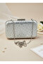 Silver Color Crystal Stone Women's Evening Dress Bag - 7