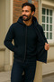 Men's Winter K.Lacivert Oversized Long Cardigan Sweatshirt - 4