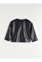 Lcw Kids Black Floral Leather Look Girls' Jacket - 2