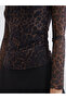 Alita City with a Difference from the Lcw Vision Brown Tulle Leopard Boat Neck Long Sleeve Women's Blouse - 4