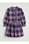 Esvab • Modern & Distinctive Zero Roba Collar Checkered Embroidered Girls' Dress - 2