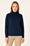 Half Turtleneck Knit Sweater Soft Textured Cotton Fine Weave, Long Sleeve Comfortable Regular Fit - - 2