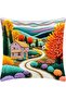 Digital Printed Knitted Look Nature View Decorative Throw Pillow Cover - 5
