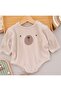 Baby Teddy Bear Face Long Sleeve Snap Fastener Bodysuit 🐻