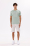 Crew Neck Embossed Lettering Printed Soft Texture Comfortable Fit Short Sleeve T-Shirt