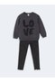 Lcw Kids Crew Neck Leopard Print Girls' Sweatshirt and Leggings 2-Piece Set