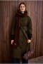 Long Quilted Coat Dark Khaki - 2