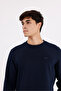 Horizontal Textured Ottoman Surface Tonal Logo Detailed Crew Neck Standard Fit Sweatshirt - 6