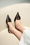 Nicole Bitter Brown Leather Buckle Women's Heeled Shoes - 2