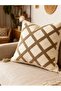 Single Punch Embroidered 100% Cotton White Fabric Throw Pillow Cover - 2