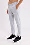 Melange Textured Elastic Waist Side Pockets Single Back Pocket Skinny Leg Sweatpants - 2