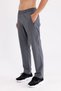 Side Zipper Pocket Knee Seam Detail Straight Leg Flexible Waist Sporty Look Sweatpants - 3