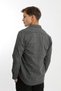 Collar Buttoned Long Sleeve Snap Fastener Single Pocket Plaid Men's Shirt - 6