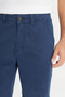 Regular Fit Normal Cut Elastic Waist Detailed Navy Blue Cotton Stretch Chino Shorts - 5
