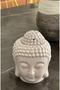 Matte Ceramic Large Size Light Grey Color Buddha Head Censer/ Room Fragrance Diffuser 13 cm - 7