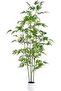 5.6ft Artificial Bamboo Tree with Tall White Planter, 4 Trunks & Silk Leaves