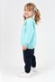 Girl's Crew Neck Sweatshirt with Print Detail and Fleece Lined Jogger Bottom Set – Turquoise - 5