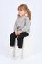 Girl's Crew Neck Print Detailed Sweatshirt and Fleece-Lined Jogger Bottom Set – Gray - 2