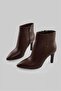 Pine Cone K202 Women's Pointed Toe Heeled Zippered Casual Boots - 5