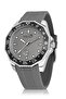 Mercek Calendar Rotating Case Silicone Men's Wristwatch Grey Black Silver Color Pl-7049E4X - 3