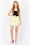 Women Textured Mini Skirt, Lemon Yellow - 2