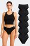 Women's Slip Bamboo Black Color 6 Pack Briefs