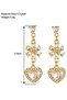 Embellished Heart Dangle Earrings - 6
