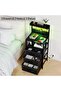 Modern Black Bedside Table with Charging & LED Lights, 3 Drawers & Shelves for Bedroom Storage - 3