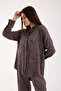 Women's Printed and Textured Shirt - Loose Long Shirt - 4