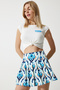 Mini Woven Skirt Lcr0087 Blue Ecru