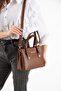 Women's Long Strap Simple Stylish Shoulder and Hand Bag with 4 Compartments and Gold Accessories - 2