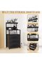 Modern Black Bedside Table with Charging & LED Lights, 3 Drawers & Shelves for Bedroom Storage - 6