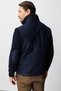 Men's Stand Collar Fur Detailed Knitwear Hybrid Coat with Sleeves – Navy Blue - 6