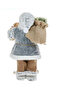 Realistic Decorative Santa Claus Figure with Grey Fur Coat / 30 cm New Year Gift - 5