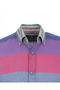 Men's Color Block Striped Woven Shirt – Purple Pink Gray - 4