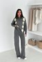 Baklava Pattern Polo Neck Half Placket Button Knitwear Bottom-Top Set Aw25Au0038