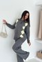 Baklava Pattern Polo Neck Half Placket Button Knitwear Bottom-Top Set Aw25Au0038 - 8