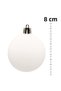 Christmas Pine Tree Ornament White 8 cm Matte 6-Piece Cici Ball - 2