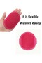 Pink Cat Dog Rubber Bathing and Hair Collection Glove – Massage Cleaning Brush - 2