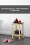 Natural Wooden Bathroom Shelf, 2-Tier Organizer with Shampoo and Towel Organizer, Wooden Nightstand - 5