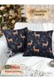 2 Pieces Cushion Cover 43X43 cm Digital Printing New Year's Eve New Year Christmas Concept New Year Christmas