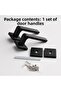 Room Door Handle Set Square Rosette Silent Mechanism Compatible Stylish Interior Handle Set Matte Black Modern - 2
