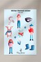مجموعة ملصقات الشتاء - 6 قطع / مفكرة، دفتر ملاحظات، مجلة يومية، ألبوم قصاصات - 3