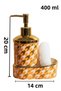Premium Porcelain Goose Feet Liquid Soap Dispenser with Sponge Holder Compartment 47050 - 2
